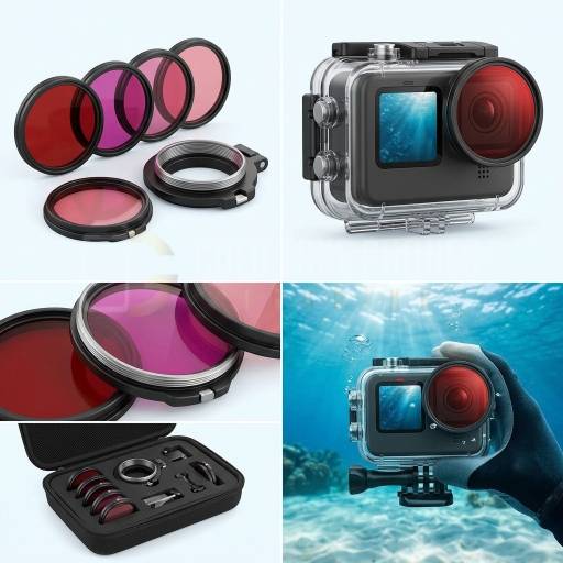 Action Camera Underwater Diving Filter Kit