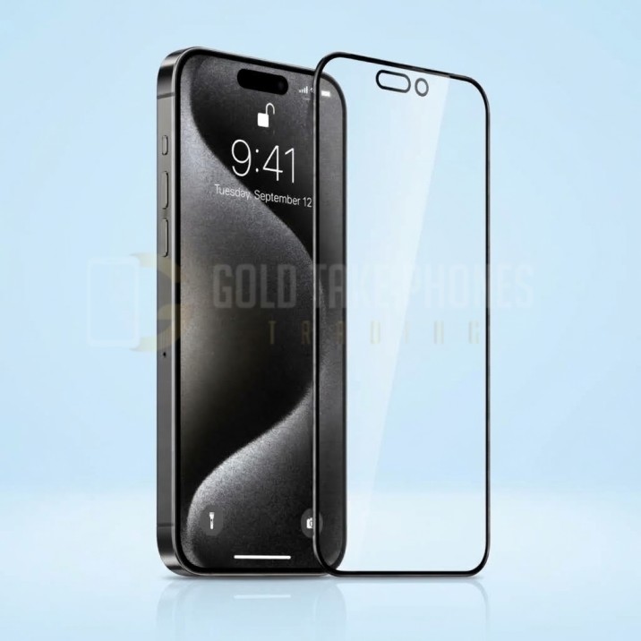 5D Clear HD Tempered Glass For iPhone 15 Pro